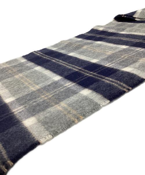 JOHNSTONS OF ELGIN（ジョンストンズオブエルガン）JOHNSTONS OF ELGIN (ジョンストンズオブエルガン) カシミヤマフラー ネイビー×グレーの古着・服飾アイテム