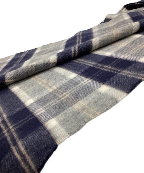 JOHNSTONS OF ELGIN（ジョンストンズオブエルガン）JOHNSTONS OF ELGIN (ジョンストンズオブエルガン) カシミヤマフラー ネイビー×グレーの古着・服飾アイテム