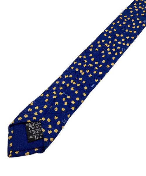 CHANEL（シャネル）CHANEL (シャネル) シルクネクタイ ブルー×イエロー サイズ:記載無しの古着・服飾アイテム