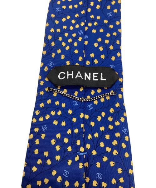 CHANEL（シャネル）CHANEL (シャネル) シルクネクタイ ブルー×イエロー サイズ:記載無しの古着・服飾アイテム