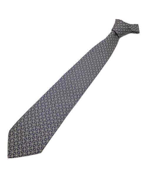 CHANEL（シャネル）CHANEL (シャネル) シルクネクタイ ネイビー×アイボリー サイズ:記載無しの古着・服飾アイテム