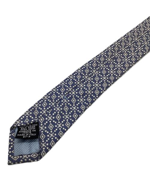 CHANEL（シャネル）CHANEL (シャネル) シルクネクタイ ネイビー×アイボリー サイズ:記載無しの古着・服飾アイテム