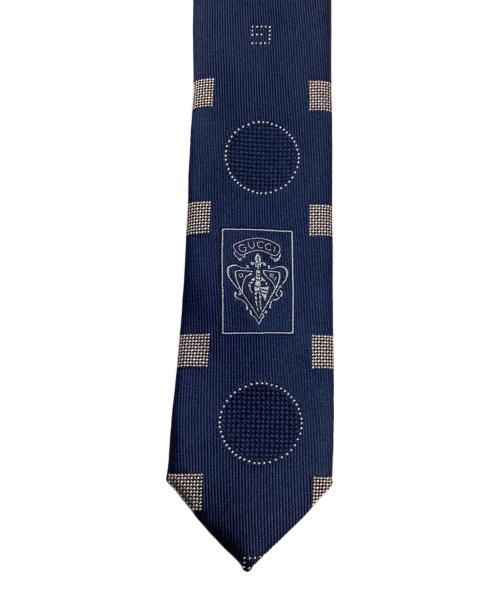 GUCCI（グッチ）GUCCI (グッチ) シルクネクタイ ネイビー サイズ:記載無しの古着・服飾アイテム