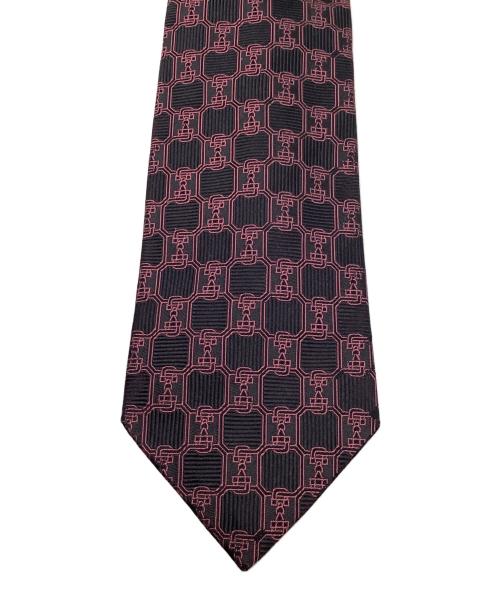 GUCCI（グッチ）GUCCI (グッチ) シルクネクタイ ブラック×ピンク サイズ:記載なしの古着・服飾アイテム