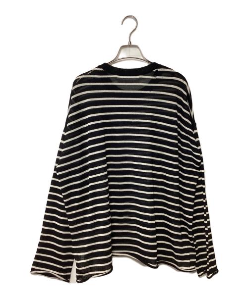 Hello,Bonjour!（ハローボンジュール）Hello,Bonjour! (ハローボンジュール) 薄手ニット ホワイト×ブラック サイズ:記載なしの古着・服飾アイテム