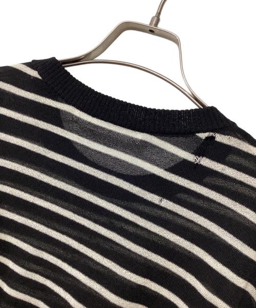 Hello,Bonjour!（ハローボンジュール）Hello,Bonjour! (ハローボンジュール) 薄手ニット ホワイト×ブラック サイズ:記載なしの古着・服飾アイテム