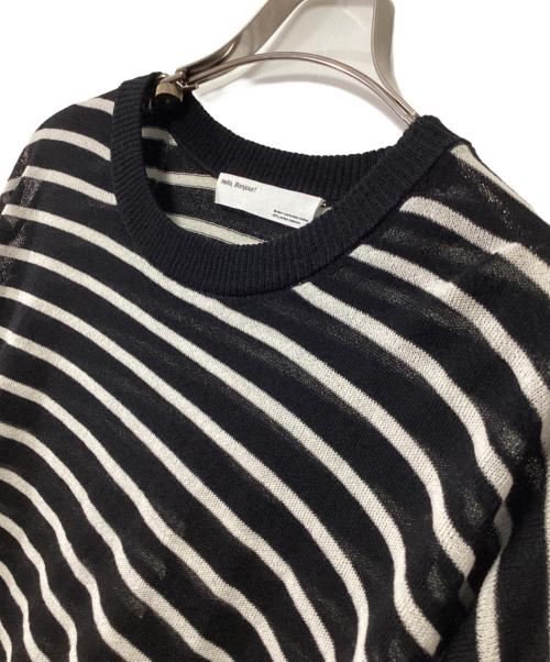 Hello,Bonjour!（ハローボンジュール）Hello,Bonjour! (ハローボンジュール) 薄手ニット ホワイト×ブラック サイズ:記載なしの古着・服飾アイテム