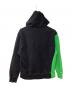 MSGM (エムエスジーエム) パーカー ブラック×グリーン サイズ:S：12000円