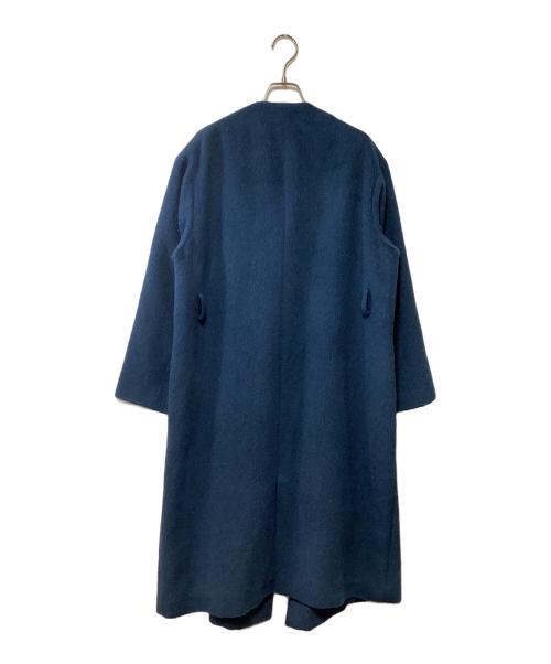 AURALEE（オーラリー）AURALEE (オーラリー) ベビーアルパカノーカラーコート ブルーの古着・服飾アイテム