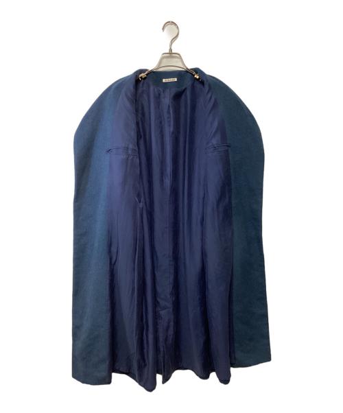 AURALEE（オーラリー）AURALEE (オーラリー) ベビーアルパカノーカラーコート ブルーの古着・服飾アイテム