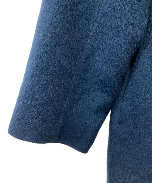 AURALEE（オーラリー）AURALEE (オーラリー) ベビーアルパカノーカラーコート ブルーの古着・服飾アイテム