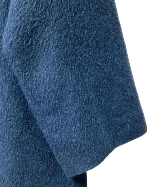 AURALEE（オーラリー）AURALEE (オーラリー) ベビーアルパカノーカラーコート ブルーの古着・服飾アイテム