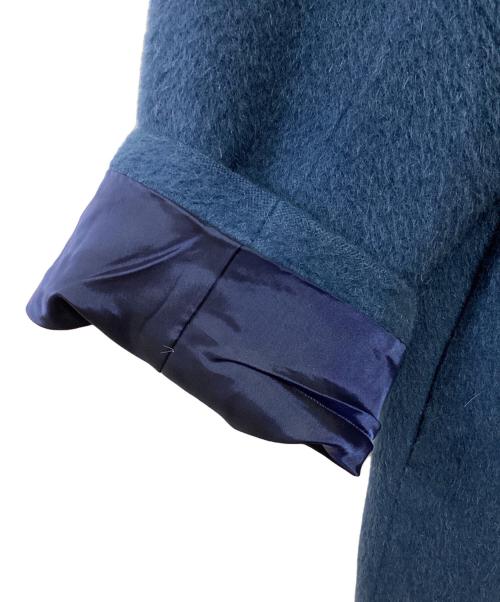 AURALEE（オーラリー）AURALEE (オーラリー) ベビーアルパカノーカラーコート ブルーの古着・服飾アイテム