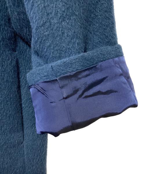 AURALEE（オーラリー）AURALEE (オーラリー) ベビーアルパカノーカラーコート ブルーの古着・服飾アイテム