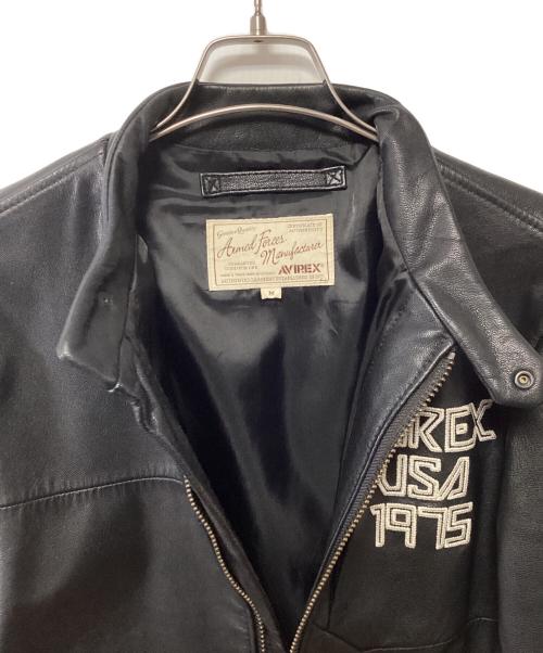 AVIREX（アヴィレックス）AVIREX (アヴィレックス) シングルライダースジャケット ブラック サイズ:Mの古着・服飾アイテム