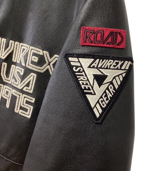 AVIREX（アヴィレックス）AVIREX (アヴィレックス) シングルライダースジャケット ブラック サイズ:Mの古着・服飾アイテム