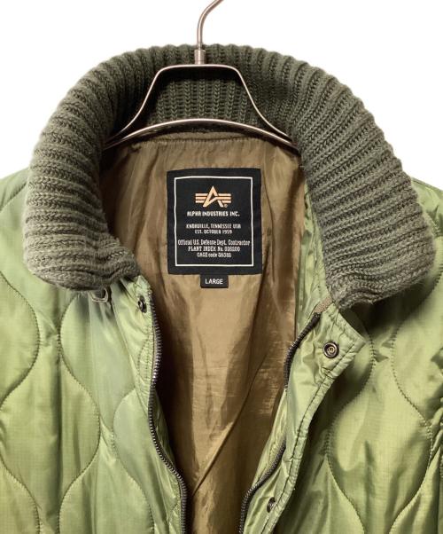 ALPHA INDUSTRIES（アルファインダストリーズ）ALPHA INDUSTRIES (アルファインダストリーズ) キルティングジャケット グリーン サイズ:LARGEの古着・服飾アイテム