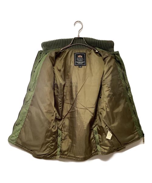 ALPHA INDUSTRIES（アルファインダストリーズ）ALPHA INDUSTRIES (アルファインダストリーズ) キルティングジャケット グリーン サイズ:LARGEの古着・服飾アイテム