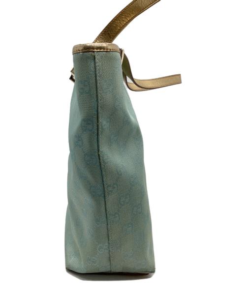 GUCCI（グッチ）GUCCI (グッチ) バケットバッグ ライトブルー×ゴールドの古着・服飾アイテム