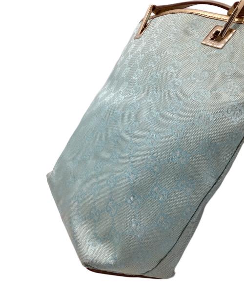 GUCCI（グッチ）GUCCI (グッチ) バケットバッグ ライトブルー×ゴールドの古着・服飾アイテム
