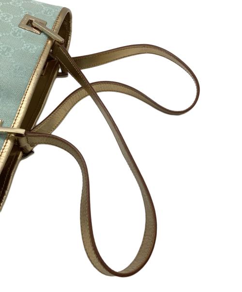 GUCCI（グッチ）GUCCI (グッチ) バケットバッグ ライトブルー×ゴールドの古着・服飾アイテム