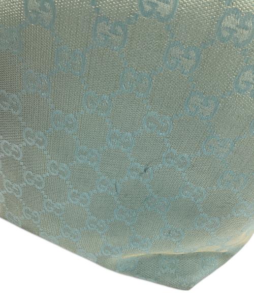 GUCCI（グッチ）GUCCI (グッチ) バケットバッグ ライトブルー×ゴールドの古着・服飾アイテム