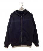 COMOLIコモリ）の古着「コットン裏毛 ジップパーカ」｜ブラック