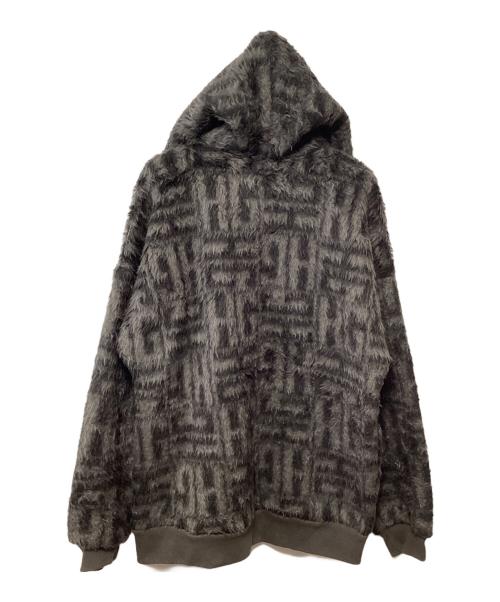 Hysteric Glamour（ヒステリックグラマー）Hysteric Glamour (ヒステリックグラマー) HG SQUARE柄 オーバーサイズパーカー ダークグレー サイズ:FREEの古着・服飾アイテム