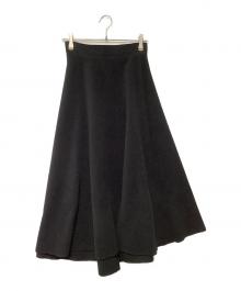 ATON（エイトン）の古着「フリースロングスカート」｜ブラック