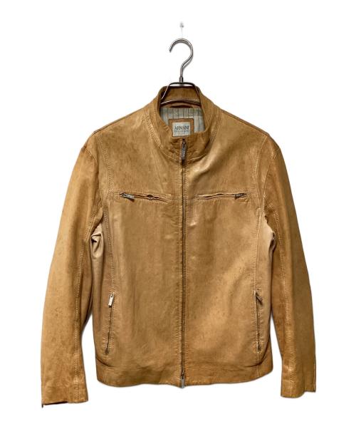 ARMANI COLLEZIONI（アルマーニ コレツィオーニ）ARMANI COLLEZIONI (アルマーニ コレツィオーニ) レザージャケット キャメル サイズ:XLの古着・服飾アイテム