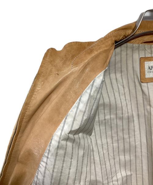 ARMANI COLLEZIONI（アルマーニ コレツィオーニ）ARMANI COLLEZIONI (アルマーニ コレツィオーニ) レザージャケット キャメル サイズ:XLの古着・服飾アイテム