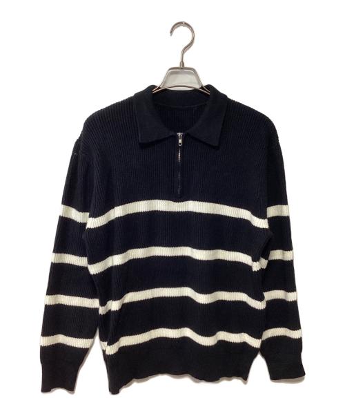 nanostudio（ナノスタジオ）nanostudio (ナノスタジオ) 厚手ニット ホワイト×ブラック サイズ:FREEの古着・服飾アイテム