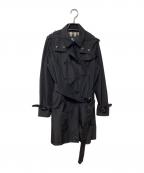 BURBERRY LONDONバーバリーロンドン）の古着「フーデッドトレンチコート」｜ブラック