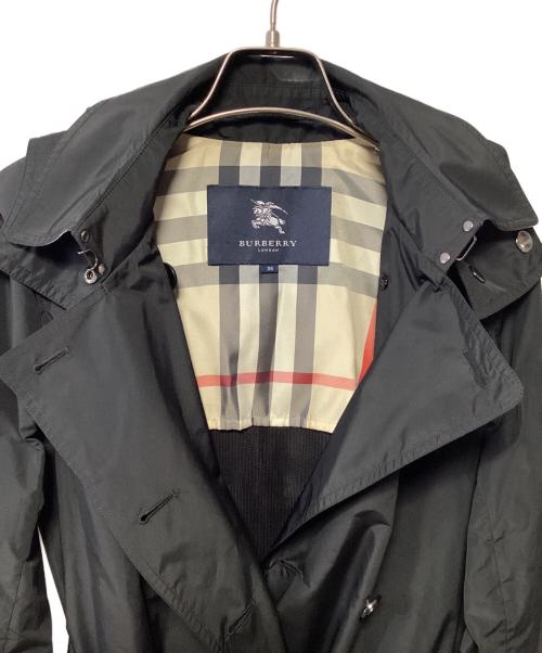 BURBERRY LONDON（バーバリーロンドン）BURBERRY LONDON (バーバリーロンドン) フーデッドトレンチコート ブラック サイズ:38の古着・服飾アイテム