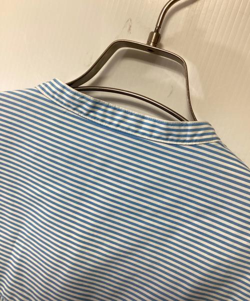 LACOSTE（ラコステ）LACOSTE (ラコステ) スタンドカラープルオーバーブラウス ホワイト×スカイブルー サイズ:34の古着・服飾アイテム