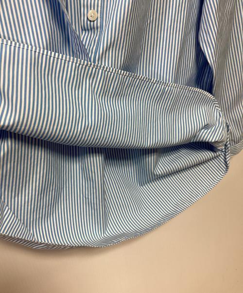 LACOSTE（ラコステ）LACOSTE (ラコステ) スタンドカラープルオーバーブラウス ホワイト×スカイブルー サイズ:34の古着・服飾アイテム