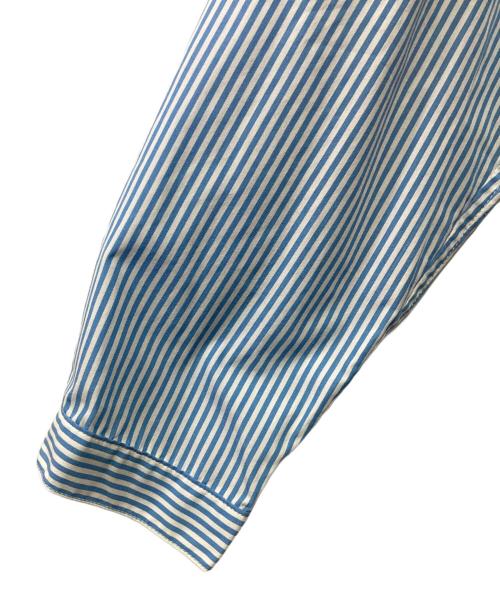 LACOSTE（ラコステ）LACOSTE (ラコステ) スタンドカラープルオーバーブラウス ホワイト×スカイブルー サイズ:34の古着・服飾アイテム