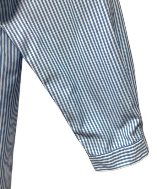 LACOSTE（ラコステ）LACOSTE (ラコステ) スタンドカラープルオーバーブラウス ホワイト×スカイブルー サイズ:34の古着・服飾アイテム