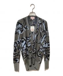 Vivienne Westwood RED LABEL（ヴィヴィアンウエストウッドレッドレーベル）の古着「ニットカーディガン」｜グレー×スカイブルー