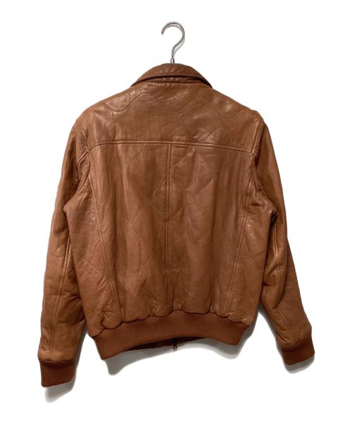 AVIREX（アヴィレックス）AVIREX (アヴィレックス) ラムレザーキルティングジャケット ブラウン サイズ:Lの古着・服飾アイテム