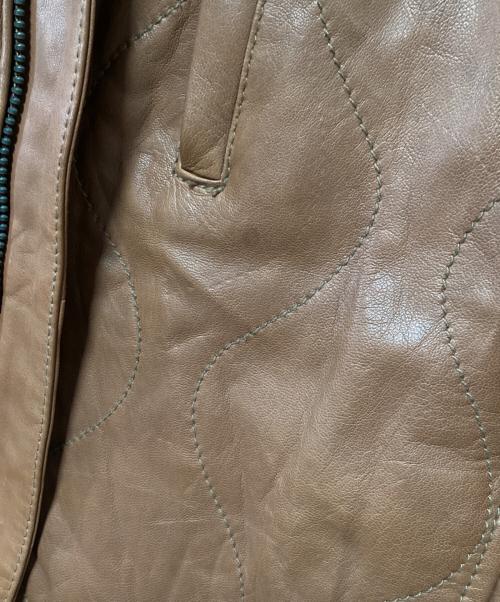 AVIREX（アヴィレックス）AVIREX (アヴィレックス) ラムレザーキルティングジャケット ブラウン サイズ:Lの古着・服飾アイテム