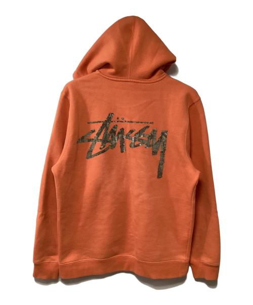 stussy（ステューシー）stussy (ステューシー) ジップパーカー オレンジ サイズ:Mの古着・服飾アイテム