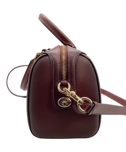 COACH（コーチ）COACH (コーチ) ミニボストンバッグ ベージュ×ボルドーの古着・服飾アイテム