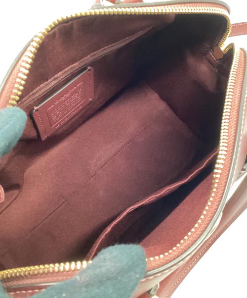 COACH（コーチ）COACH (コーチ) ミニボストンバッグ ベージュ×ボルドーの古着・服飾アイテム