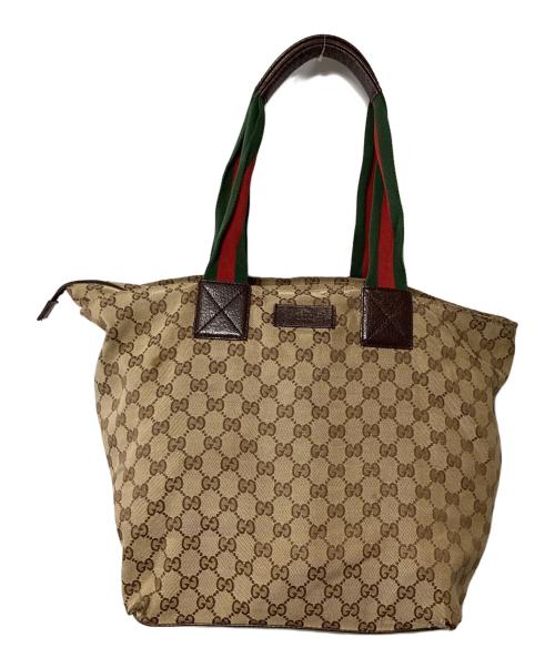 GUCCI（グッチ）GUCCI (グッチ) GGキャンバストートバッグ ベージュの古着・服飾アイテム