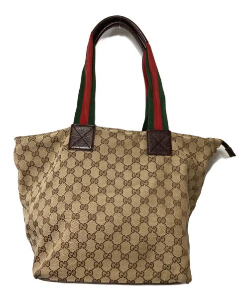 GUCCI（グッチ）GUCCI (グッチ) GGキャンバストートバッグ ベージュの古着・服飾アイテム