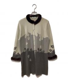 BALLY（バリー）の古着「厚手カーディガン」｜グレー×D.ブラウン