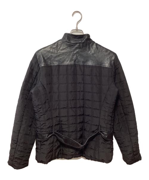 MAX&Co.（マックスアンドコー）MAX&Co. (マックスアンドコー) レザー切替キルティングジャケット ブラック サイズ:46の古着・服飾アイテム