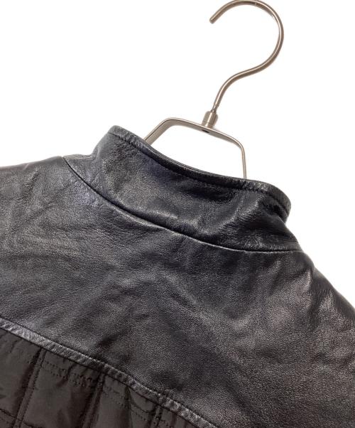 MAX&Co.（マックスアンドコー）MAX&Co. (マックスアンドコー) レザー切替キルティングジャケット ブラック サイズ:46の古着・服飾アイテム