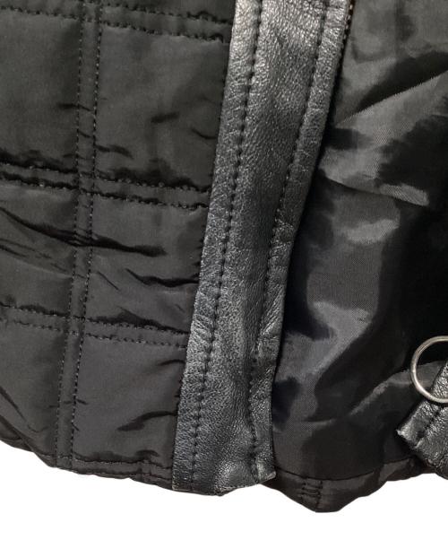 MAX&Co.（マックスアンドコー）MAX&Co. (マックスアンドコー) レザー切替キルティングジャケット ブラック サイズ:46の古着・服飾アイテム